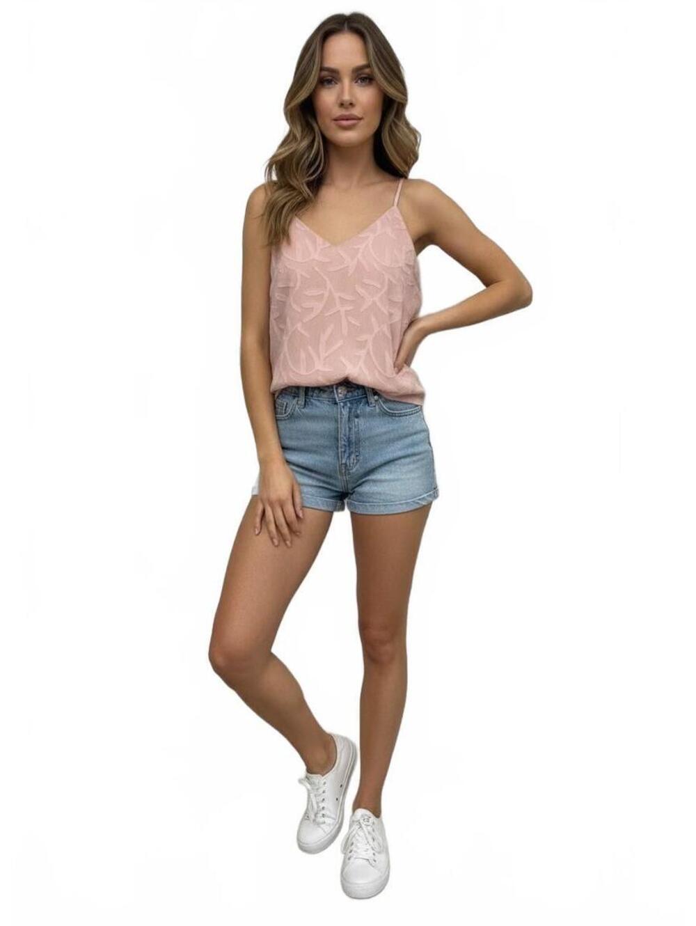A New Day Women’s Medium Blush Pink Burnout Floral Sheer Layering Cami Tank